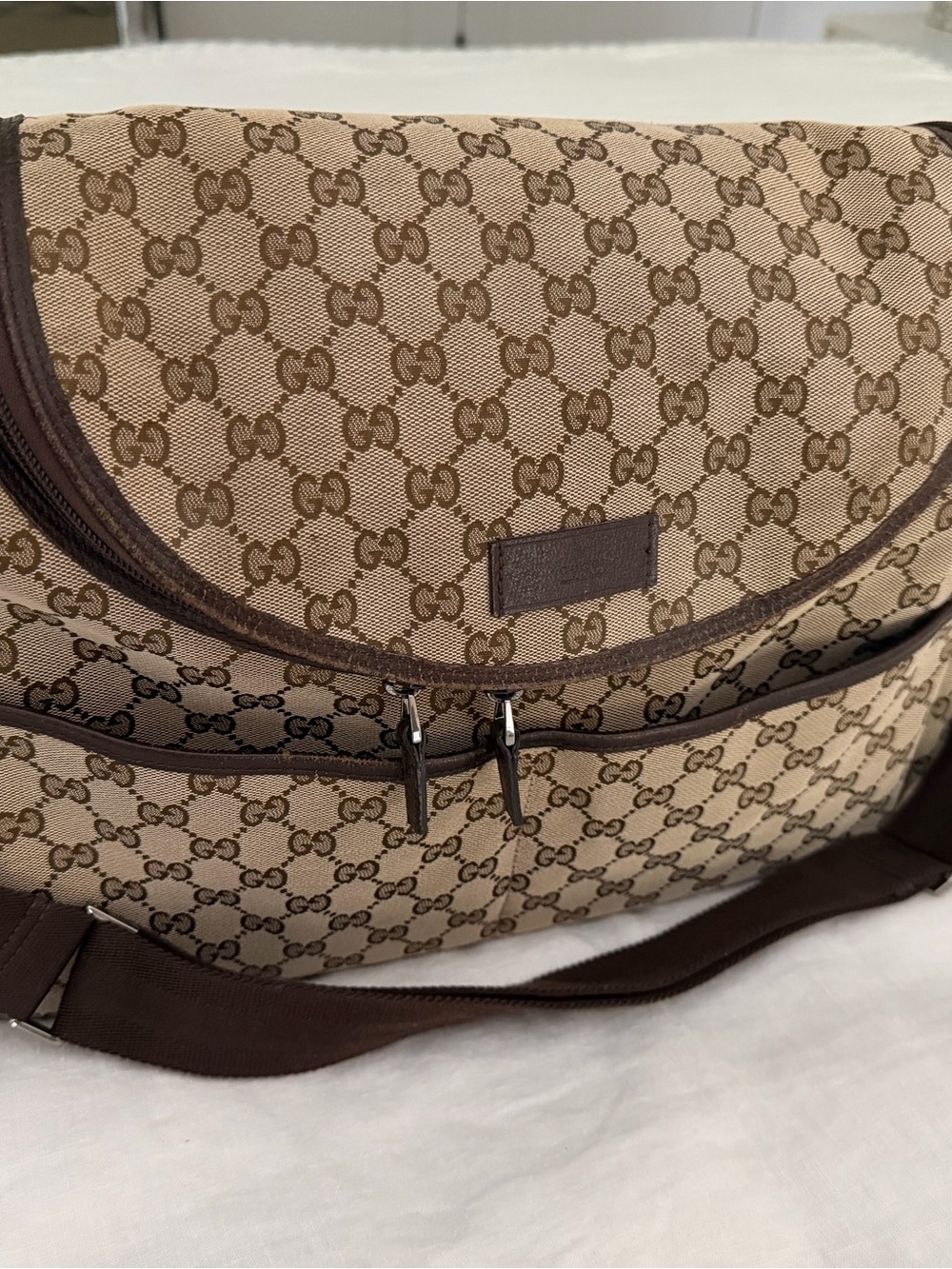 Gucci Brown/Tan GG Supreme Diaper Bag - Picture 5 of 11